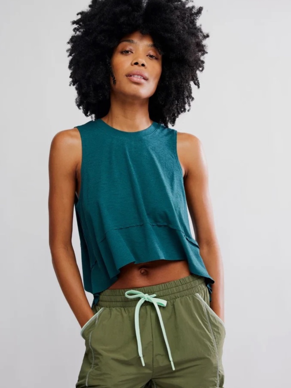 NWT FP Movement by Free People Tempo Tank Top in Dark Green | Size XS
